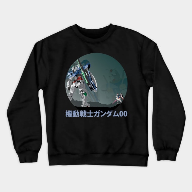 Exia vs 0 Gundam Crewneck Sweatshirt by drencielos